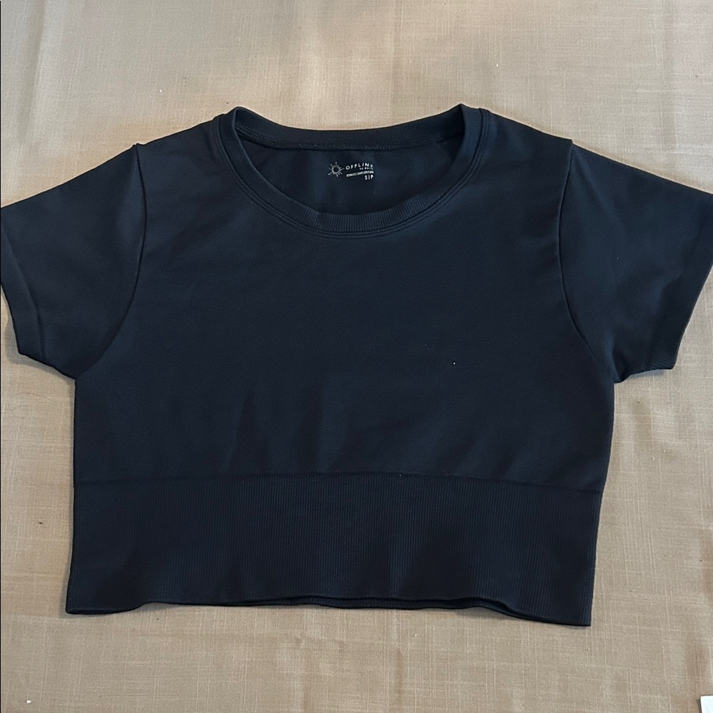 EUC Aerie Black Crop Top